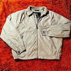 Vintage Mens Weatherproof Microfiber Bomber Jacket sz XL Lightweight Lined Khaki